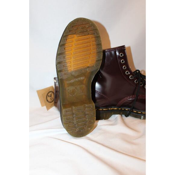 NIB DR. MARTENS Women's Vegan Leather 1460 Boots Cherry Red Oxford Boots - Picture 8 of 9